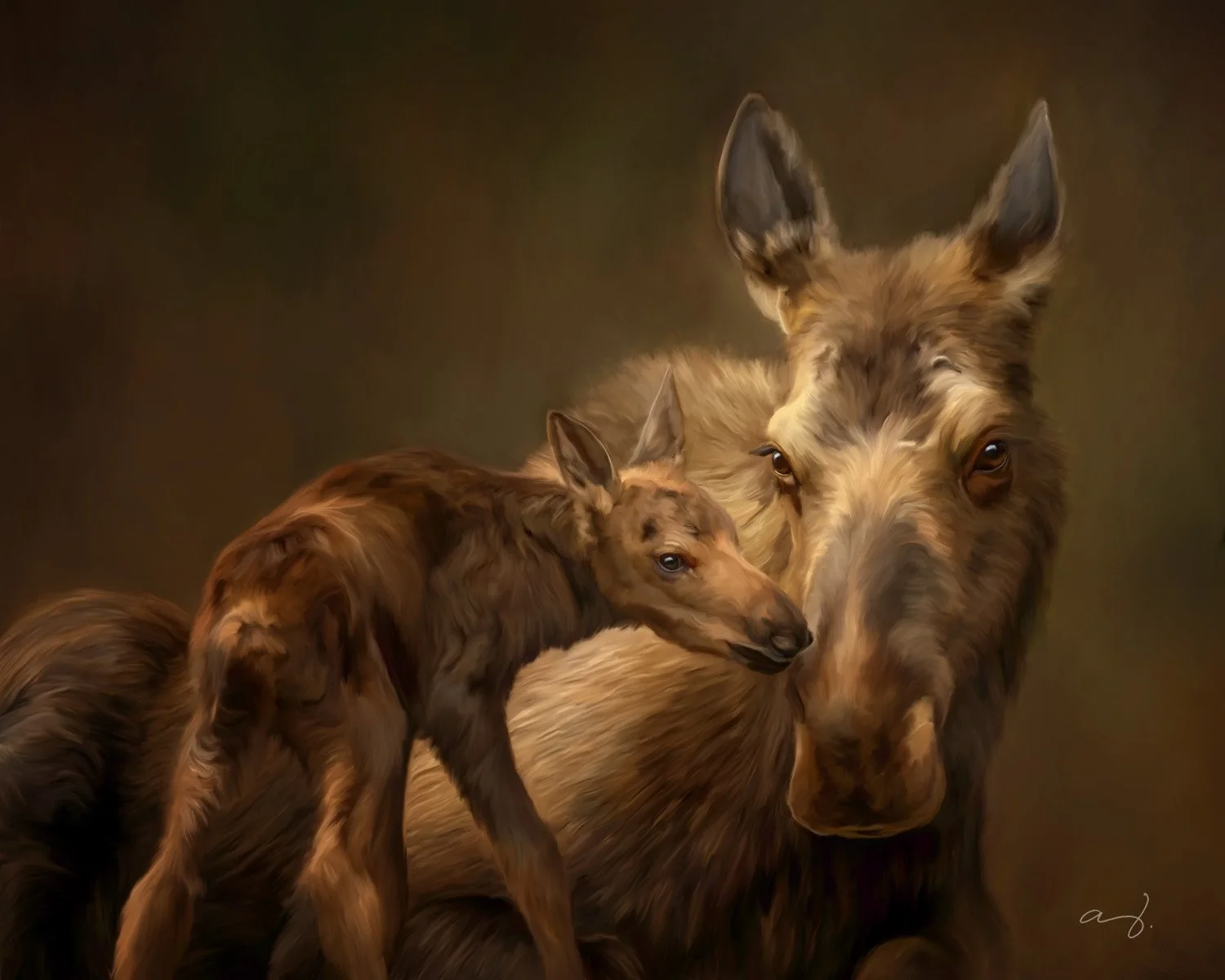 Moose and Baby - Allison Schmidt Painting proof.jpg