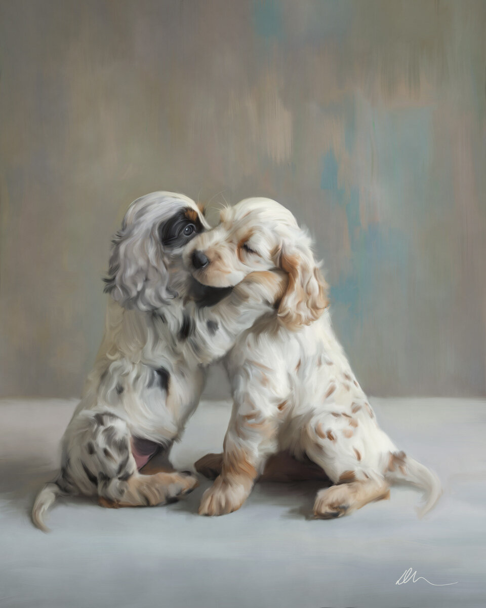 Working on a couple ES puppy studies. Today's is &quot;The Secret&quot;.

#englishsettersofinstagram #dogart #puppyart #englishsetterpuppy