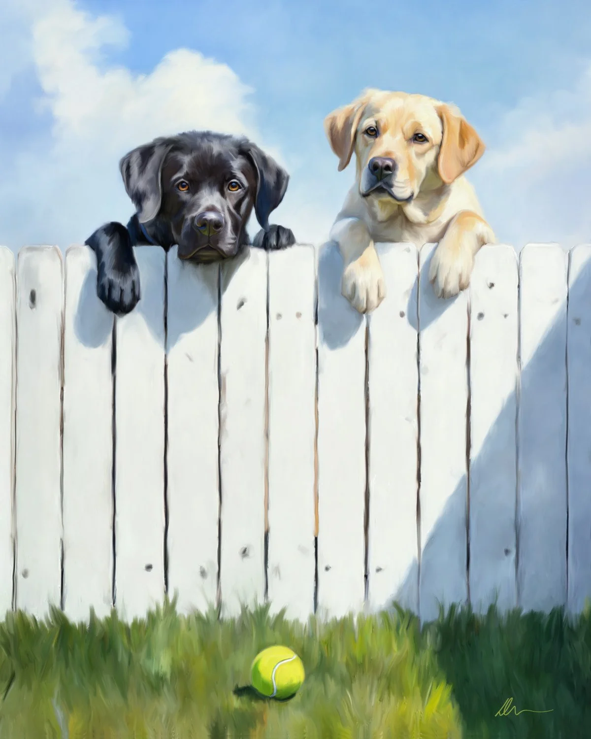 &quot;A Little Help?&quot; is complete! This concept was suggested by the client and came out cute as can be!

#lablovers #labsofinsta #dogart #dogartofinstagram #poukaart