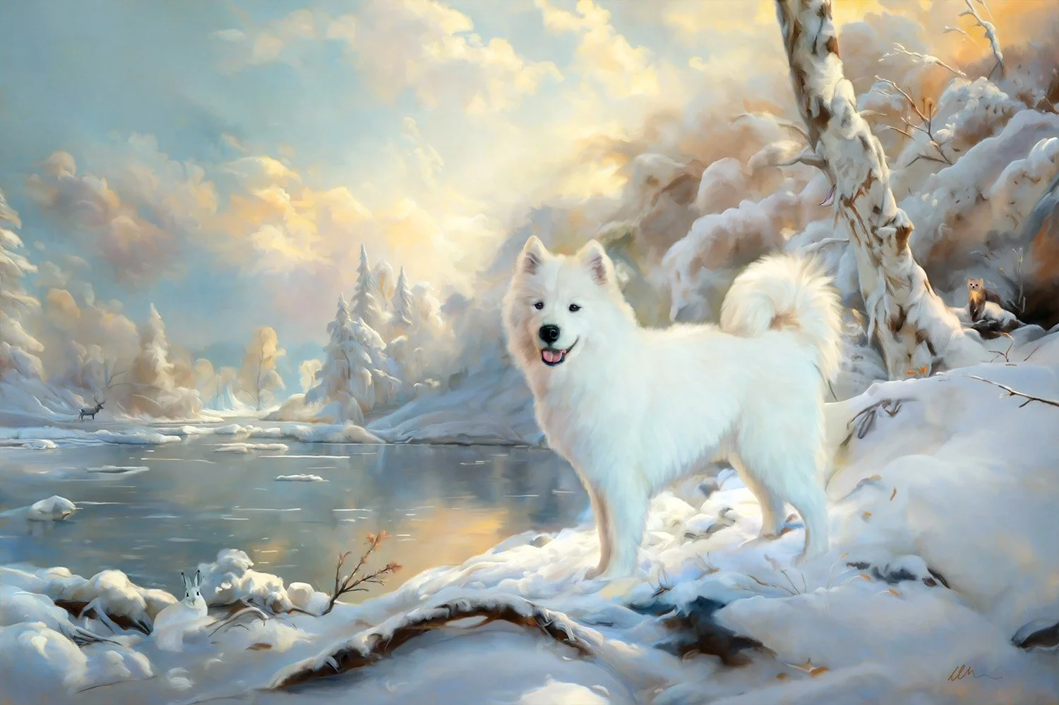 A few more Sammy paintings are getting done! This is Natasha. Her family loved the &quot;Arctic King&quot; painting I had in my booth but wanted their girl in the painting instead. Not a problem! I ended up flipping the background and moving a few el