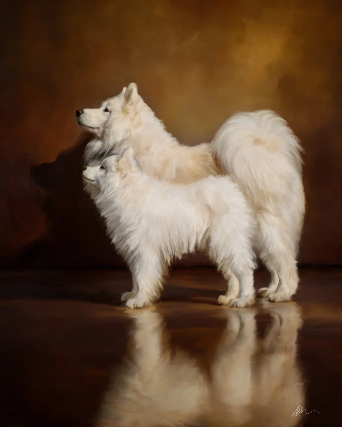 Megan had a fun photo of her Declan and Meyer standing in a reflecting puddle but we decided on something with more gravitas to honor them, while still respecting the original.

Ready to turn your snapshot into a painted memory? My guaranteed Christm