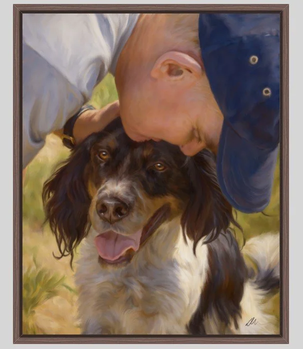 This beautiful moment captured between Dave and Cooper is off to be printed and framed in a simple but elegant dark walnut floater.

 #custompainting #commissioneddogart #dogartofinstagram #doglovergifts #poukaart #englishsetterlovers #PetPortraits #