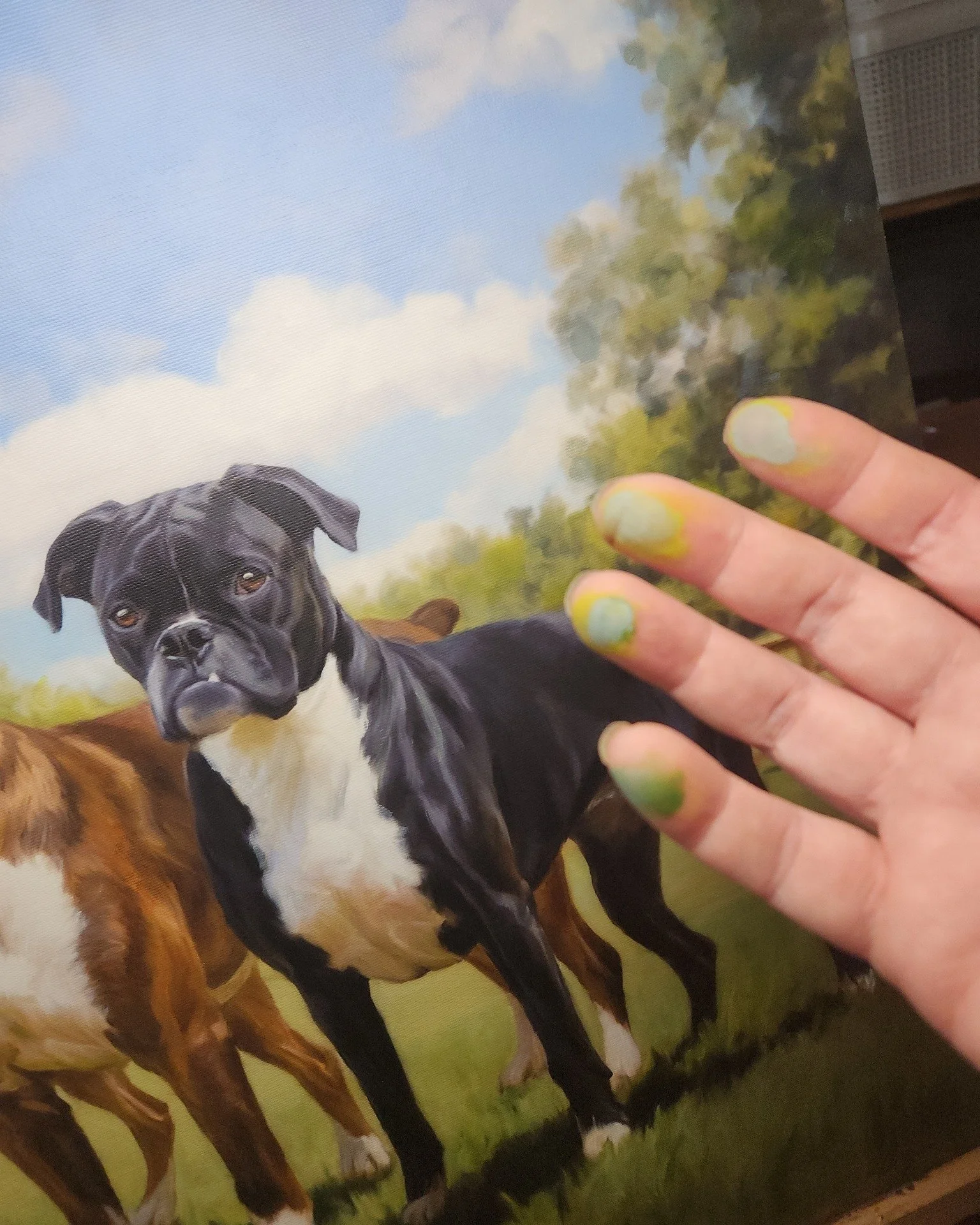 Just me, fingerpainting trees...