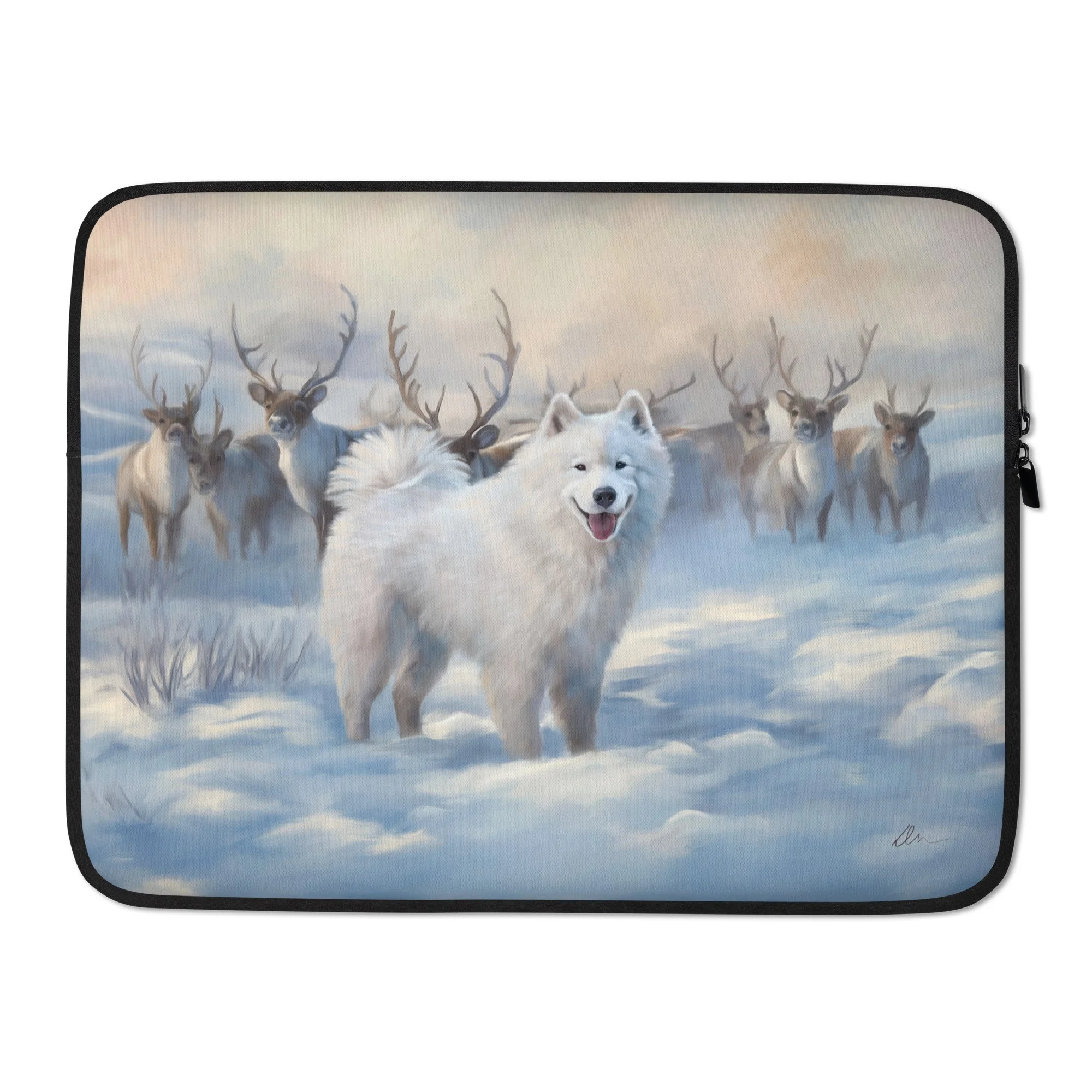 SAMOYED - "Reindeer Herder" 15" laptop sleeve