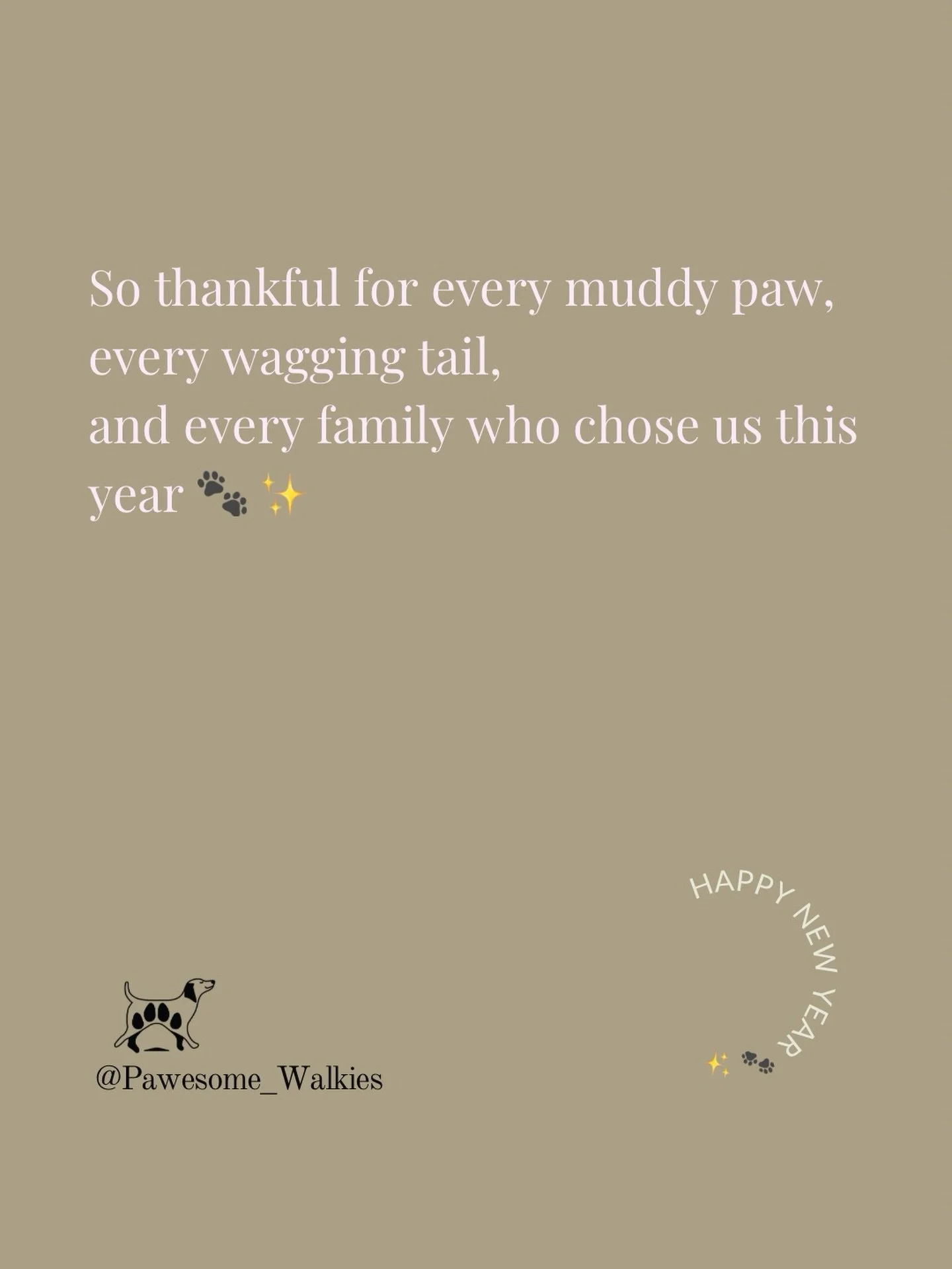As we close out the year, we&rsquo;re feeling incredibly grateful 🐾💛
For every muddy paw that trusted us, every wagging tail that ran to the door, and every family who chose us to be part of their dog&rsquo;s world.

Your dogs aren&rsquo;t &ldquo;j
