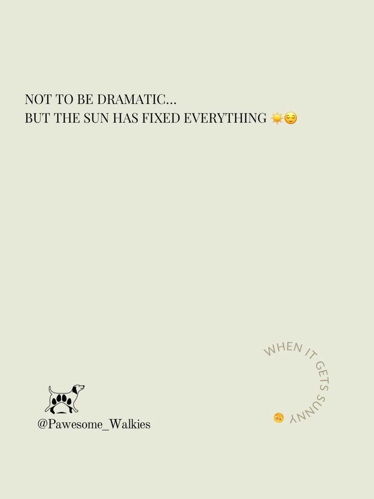 We don&rsquo;t want to overreact&hellip;
but the sun has really changed the mood around here ☀️🐾

Longer walks, happier dogs, humans feeling slightly more alive again&hellip; it&rsquo;s a whole different energy.

We&rsquo;ll be making the most of ev