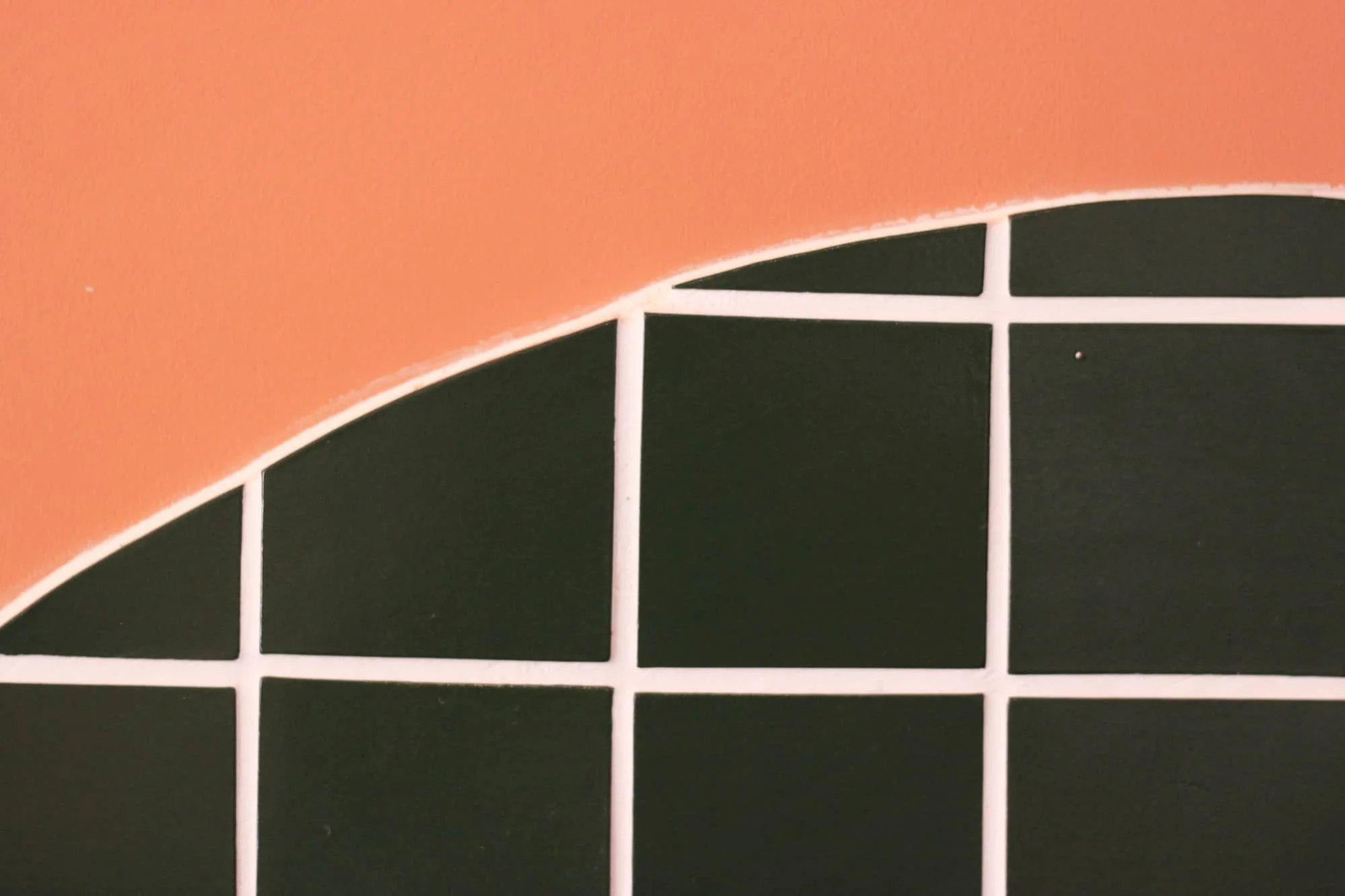 Long Tile With Rounded Edge Rounded Edge Tile Green Unusual Handmade Geometric Modern — Superlinea