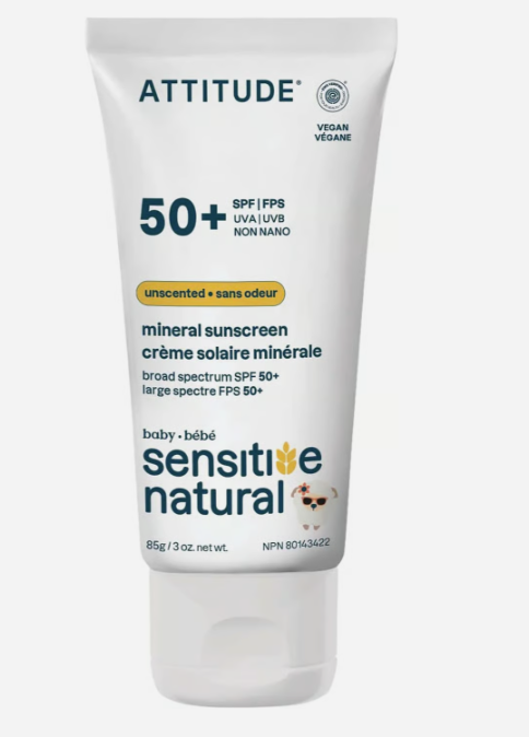 Attitudr 50+ SPF Mineral Sunscreen for Sensitive Skin