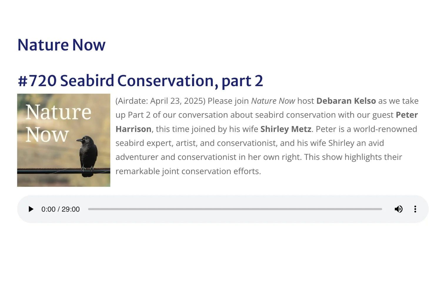 KPTZ Nature Now Podcast - Part 2