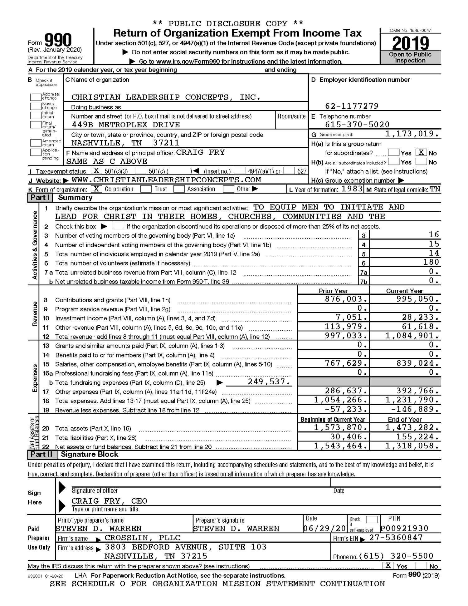 Form 990 — CLC