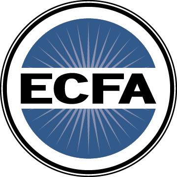 ECFA logo in blue and black with a circular design.