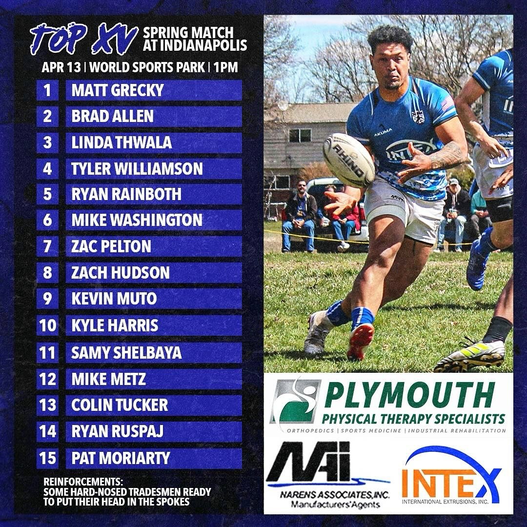 Your traveling first XV to face @impalasrugby tomorrow in Indy 🔥

#LetsRide