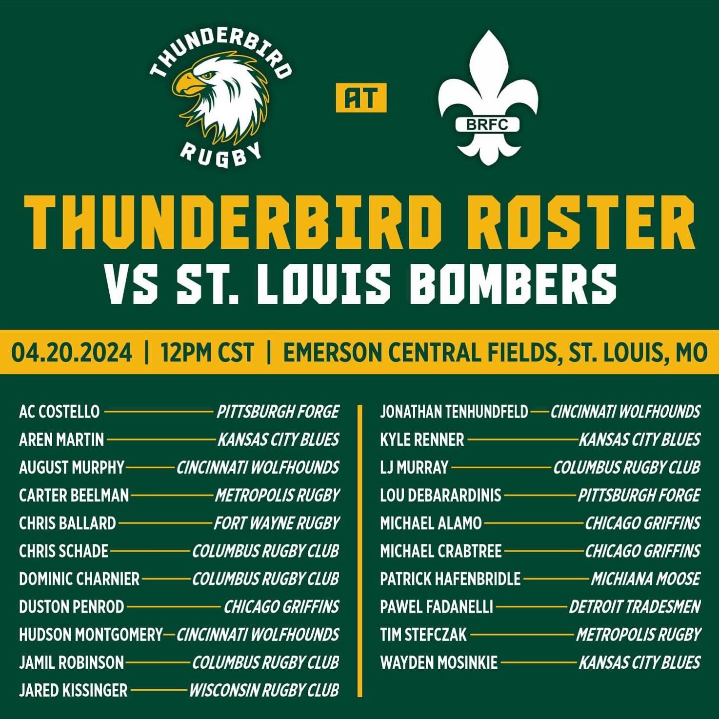 Congratulations to our brother Pawel Fadanelli on his selection to the @midwestrugby Thunderbirds for their match this weekend against @stl_bombersrfc !

#FAMILY