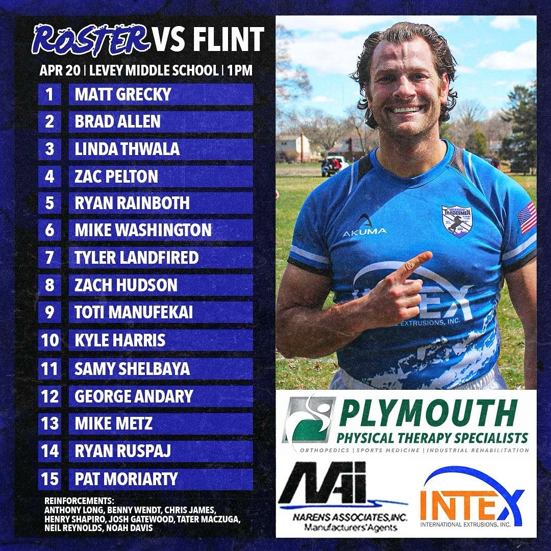 ROSTER RELEASE🔥

Here are your Tradesmen suiting up to take on @flintroguesrfc tomorrow AT HOME for our last spring match before super regionals! 

#LetsRide