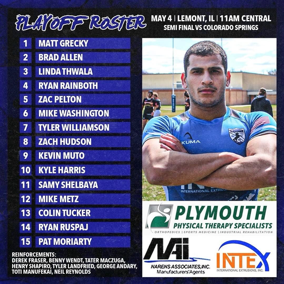 The stage is set! Introducing your 23 Tradesmen taking the pitch tomorrow against @springsrugby in the super regional semi finals!

As always, #LetsRide 🐴 🔵 ⚪️