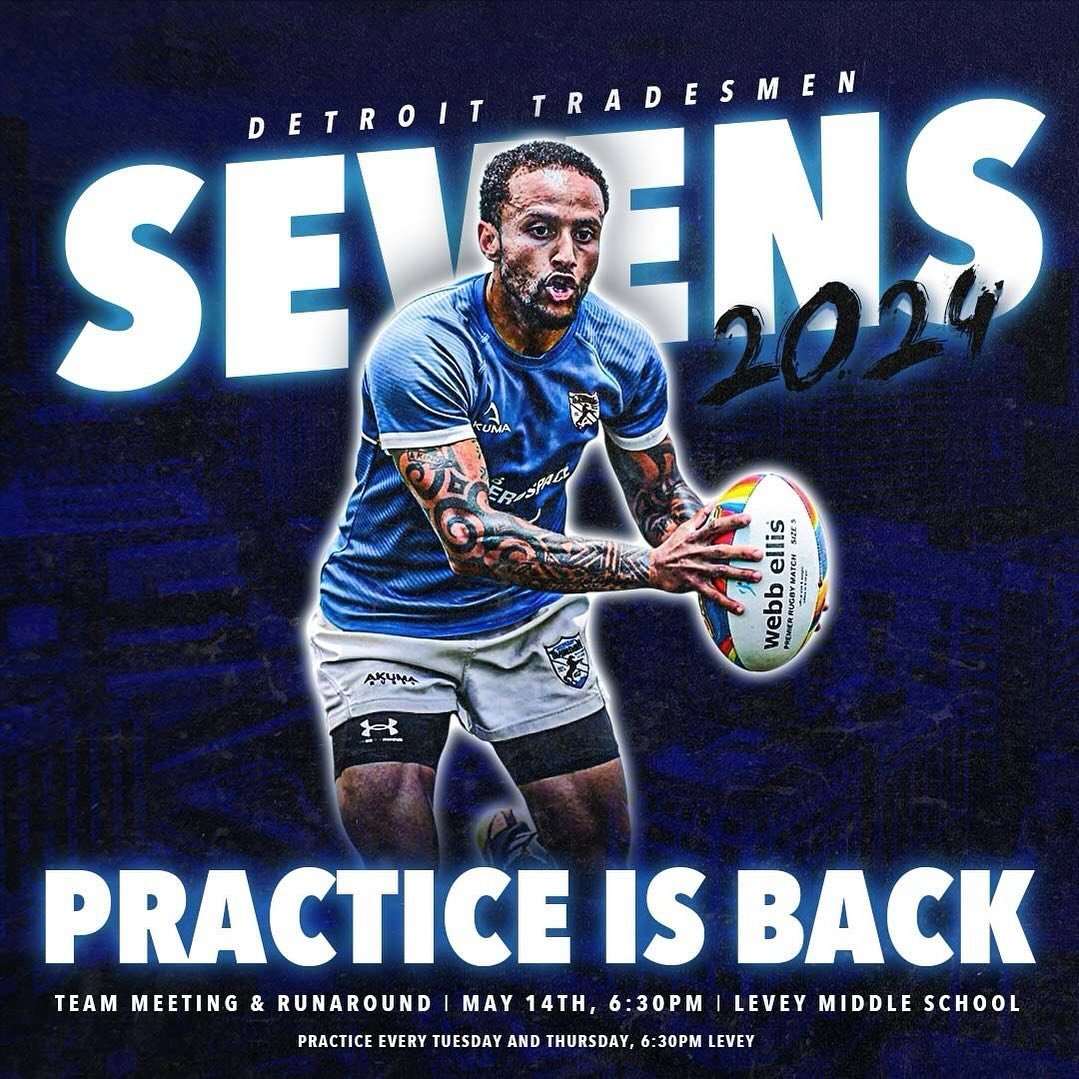 It&rsquo;s that time of year again, sevens is back!!! 

Join us next Tuesday, May 14th for a team meeting and first runaround, 6:30PM at Levey Middle School in Southfield

Sevens training will be every Tuesday and Thursday, 6:30PM at Levey until furt