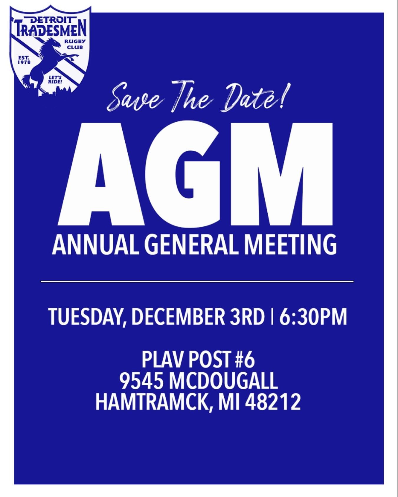 Save the date! 

Our AGM will be here before you know it, join us for an opportunity to have a say in the future of our club, and throw your hat in the ring for an E-Board position if you wish!