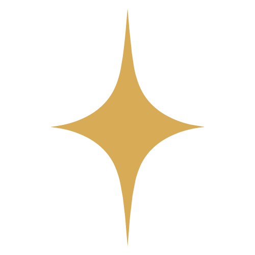 Gold star-shaped logo