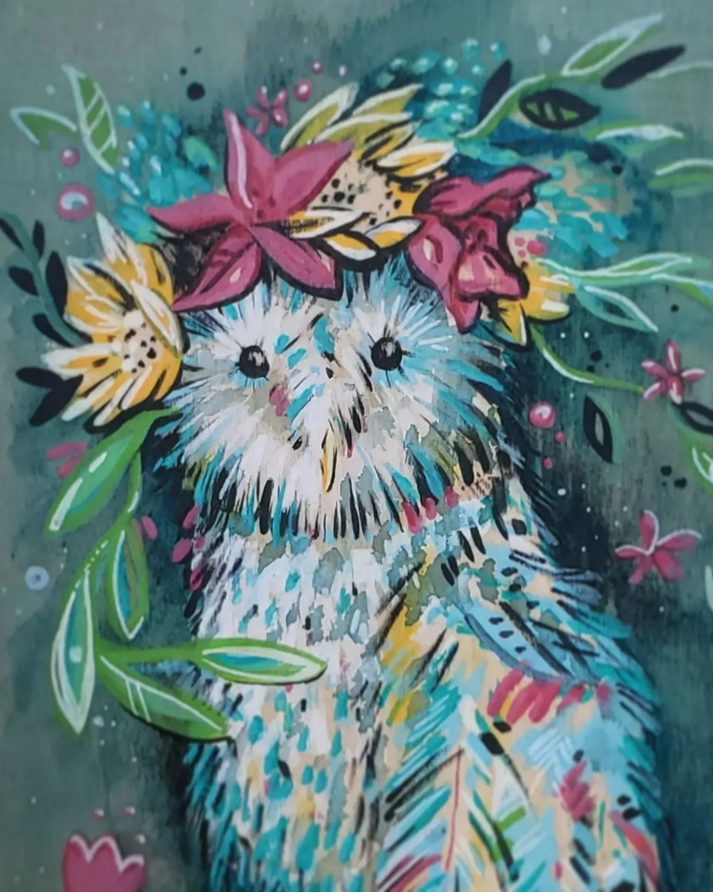 On my way drive back to Ottawa this week I spotted a little brown owl swoop on by 🦉 Owls are my favourite so I was extra excited by this rare sighting! 🤍 I took this as a sign to post about my owl painting 'Queen of the Forest' that's been in the w