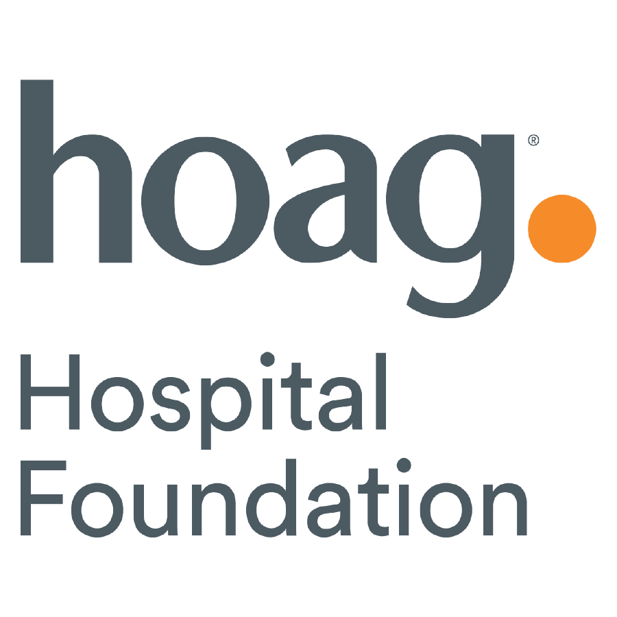 Logo of Hoag Hospital Foundation with the word 'hoag' in large dark gray letters and an orange dot, beneath it 'Hospital Foundation' in smaller dark gray letters.
