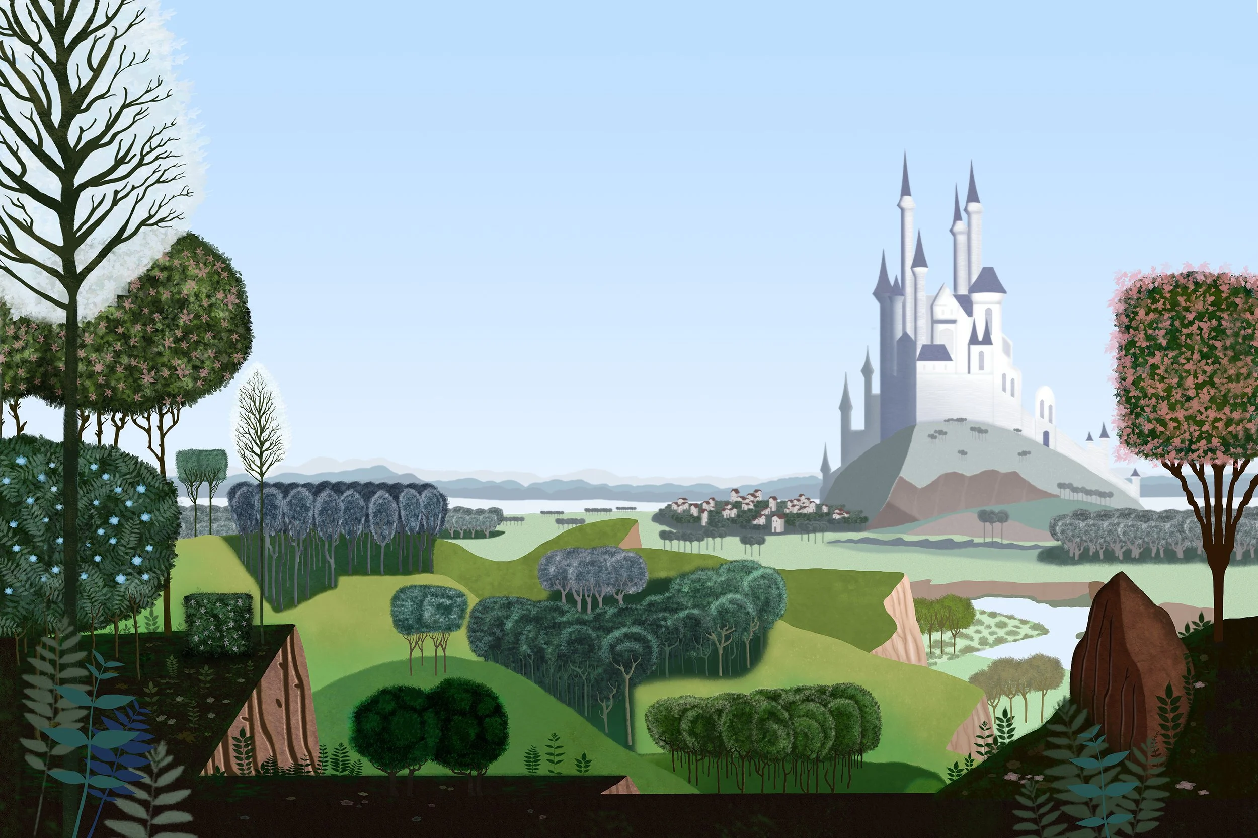"Sleeping Beauty Castle Backdrop"