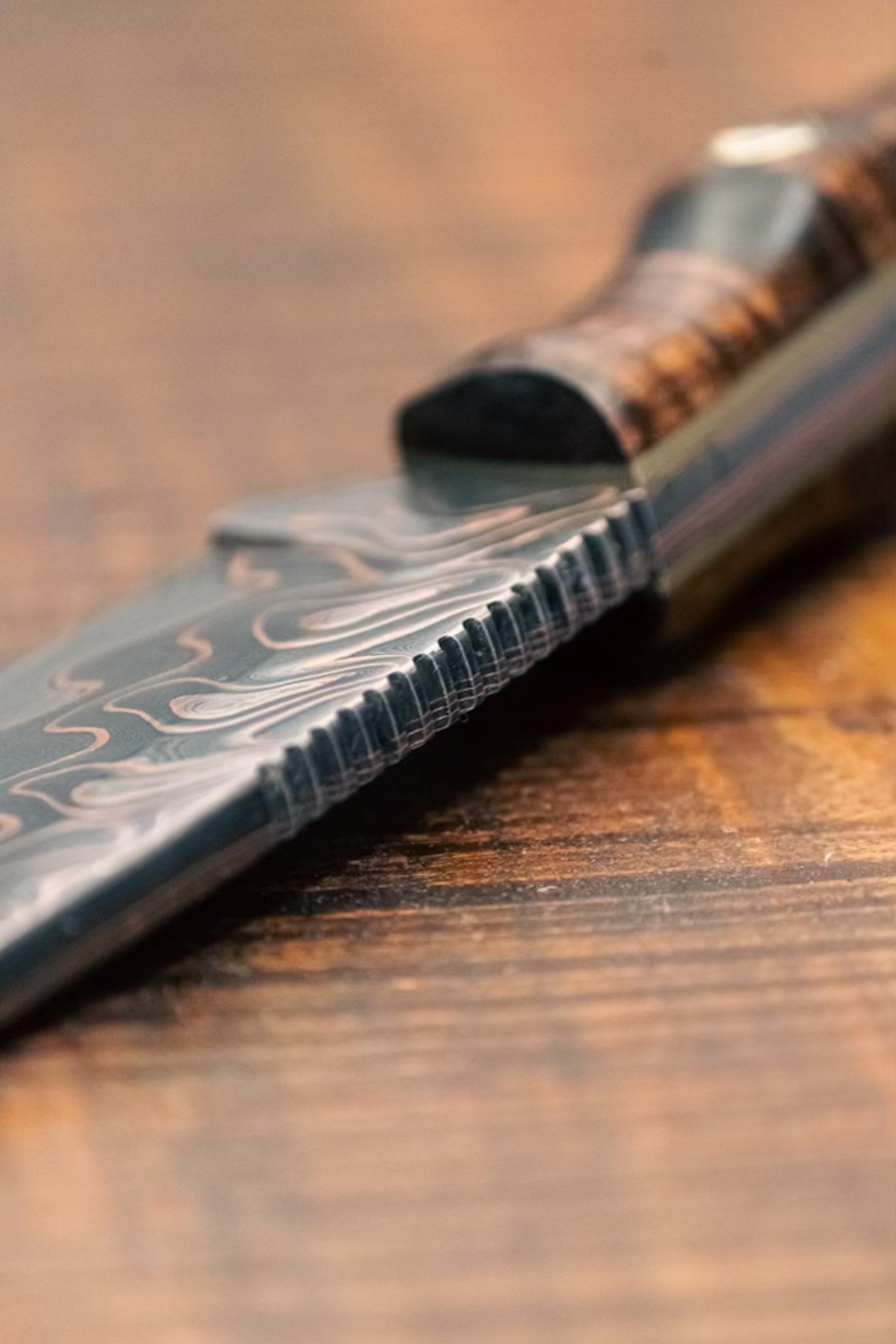 The Copper Damascus Backpacker Knife — Semper Sharp LLC