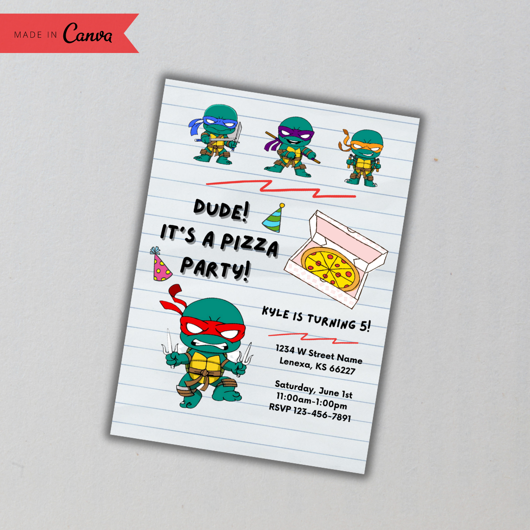 Kids Teenage Mutant Ninja Turtles Raphael Birthday Invitation Template Kids Teenage Mutant Ninja Turtles Raphael Birthday Invitation Template