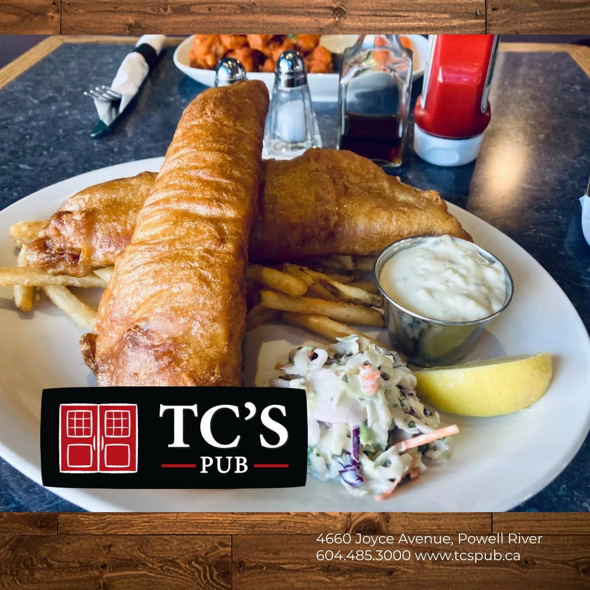 It's TUESDAY! That means Fish &amp; Chips are on SPECIAL at TC's Pub!
Enjoy 2 giant pieces of perfectly batters Rock Cod for ONLY $22!
#SeeYouAtTC's
