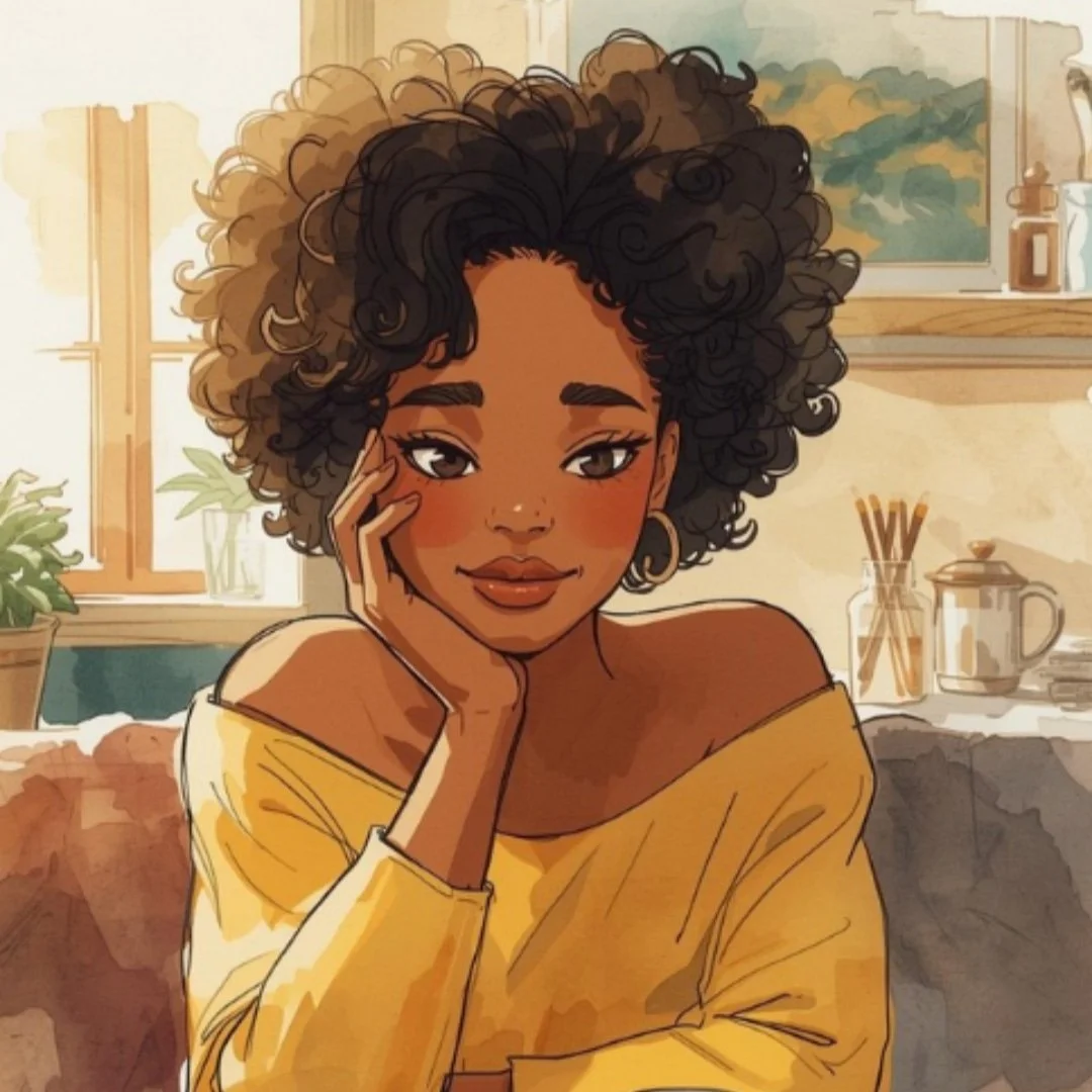 Black girl contemplating