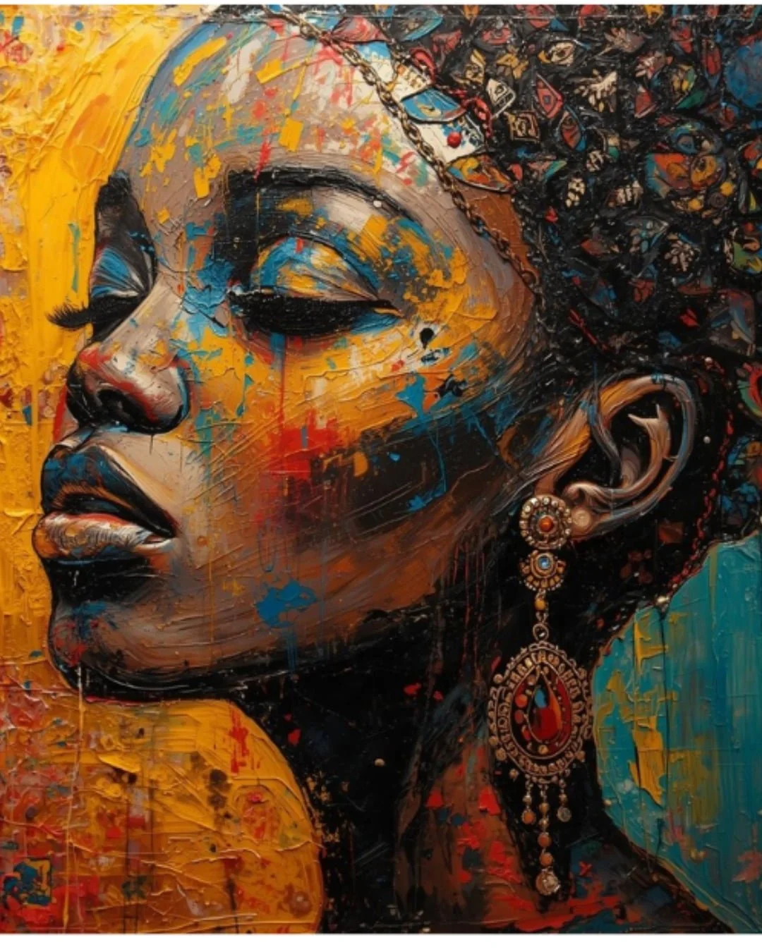 Black Woman closing eyes