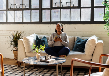 woman supporting herself after therapy