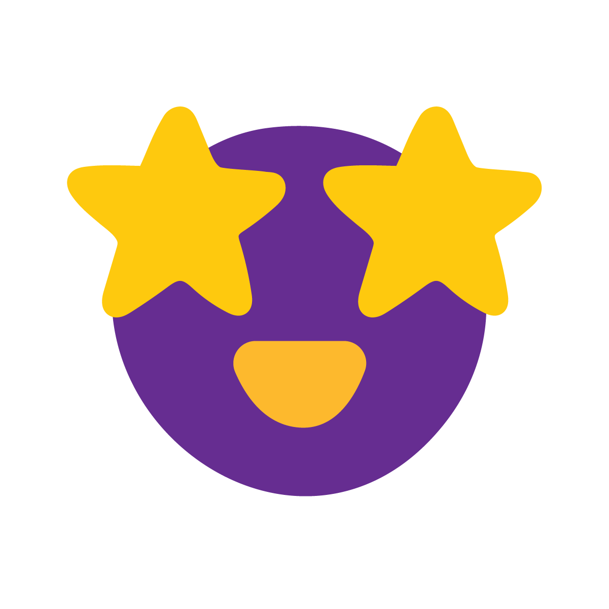 smiley star eyes graphic icon