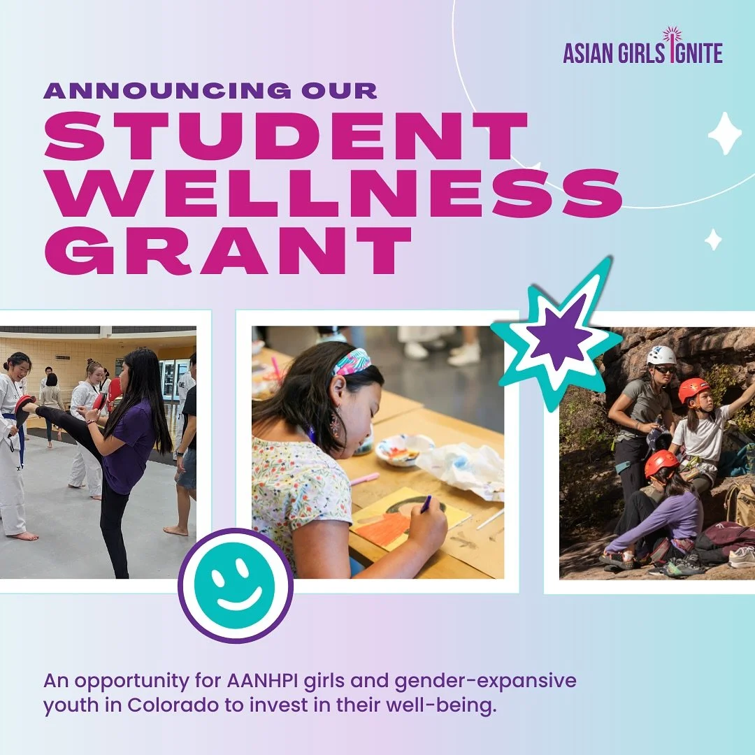 ✨ We’re thrilled to announce the launch of the AGI Wellness Grant! ✨ Thanks to a generous $2,000 donation from Yen Chau of NineFold, LLC, we’ve created a wellness grant dedicated to nurturing the holistic well-being of Colorado AANHPI gir
