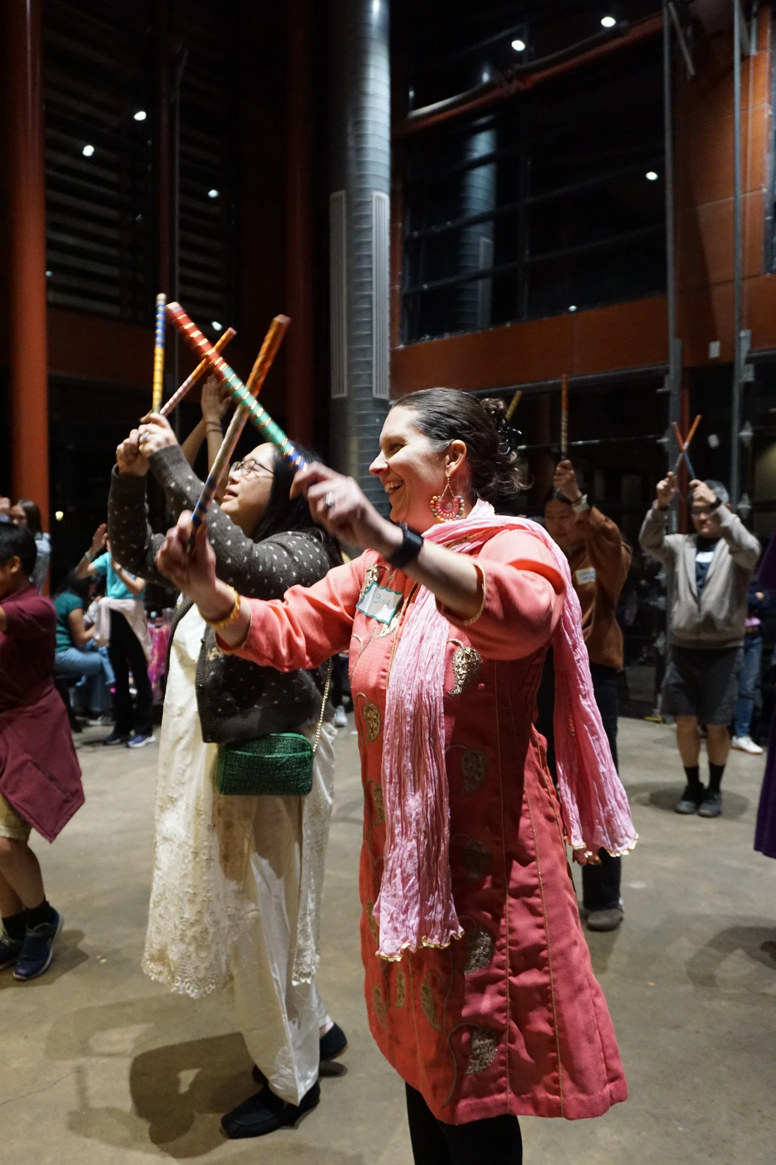  Students and family dance at Central Park Pavilion celebrating AGI Diwali CelebrAsian with Mudra Dance instructor Ninaad 