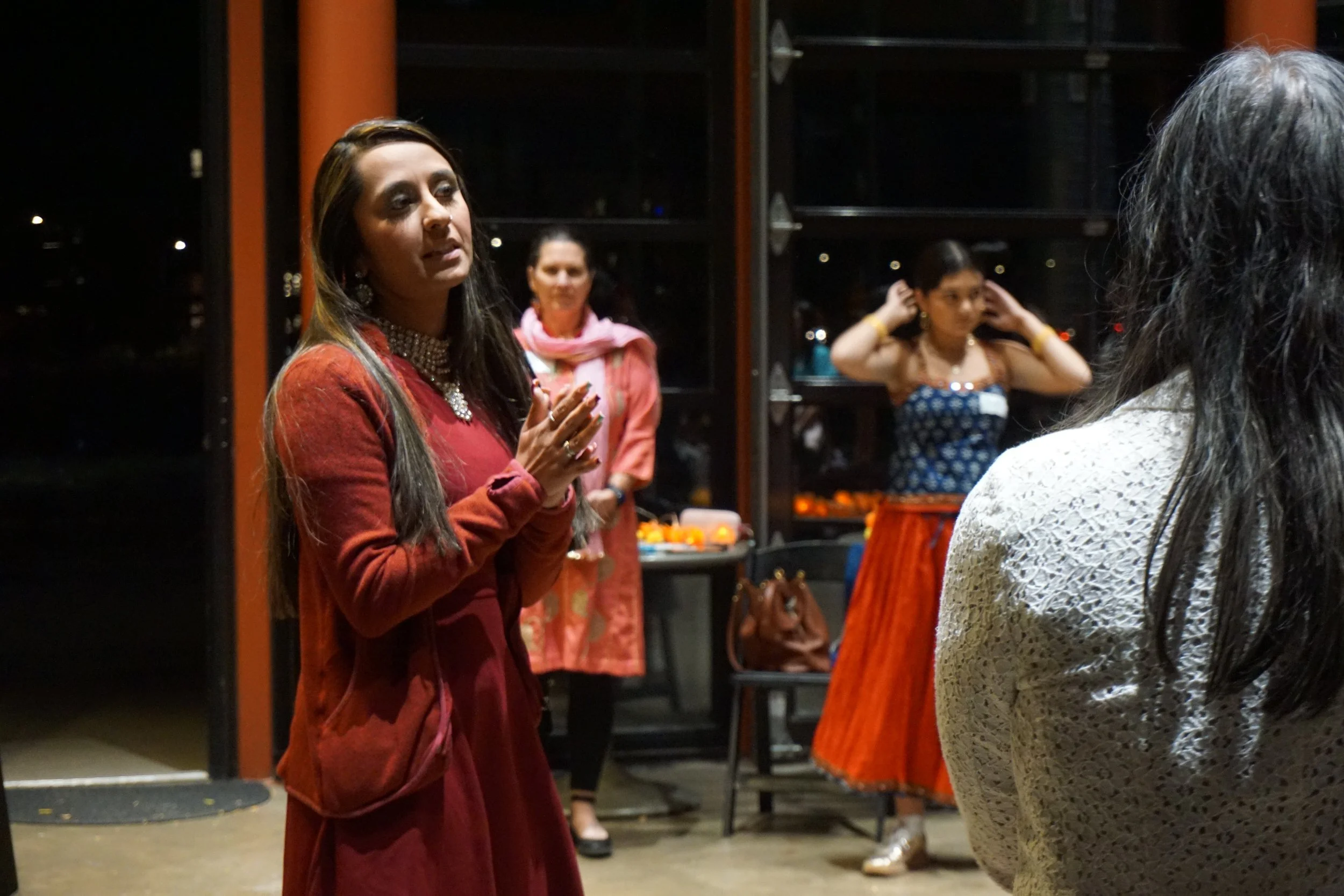  Students and family dance at Central Park Pavilion celebrating AGI Diwali CelebrAsian with Mudra Dance instructor Ninaad 