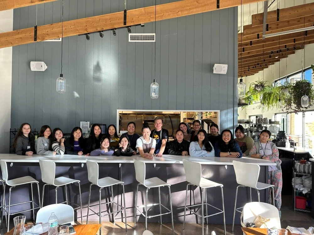 Chef Penelope Wong and AGI students at Yuan Wonton during AGI Food for Thought 2024