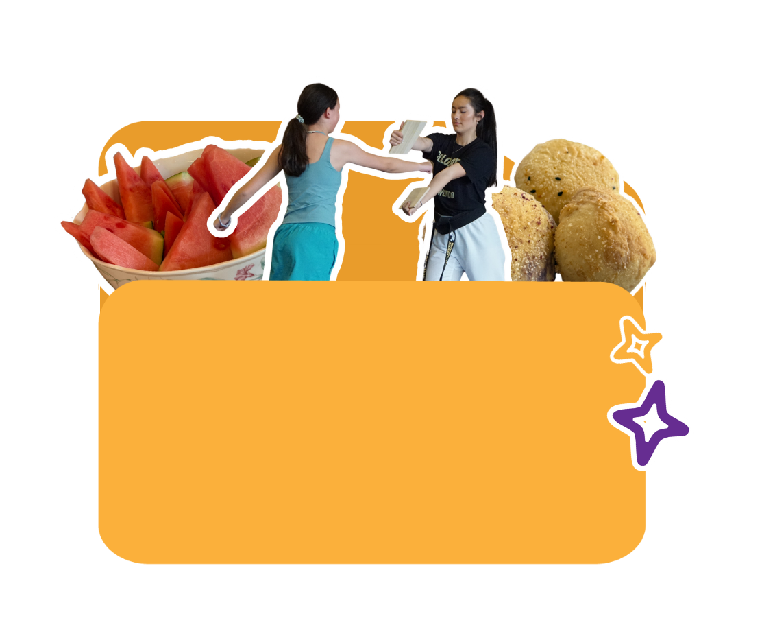 graphic of agi student breaking wood with cu boulder taekwondo team with watermelon and pandedal in folder