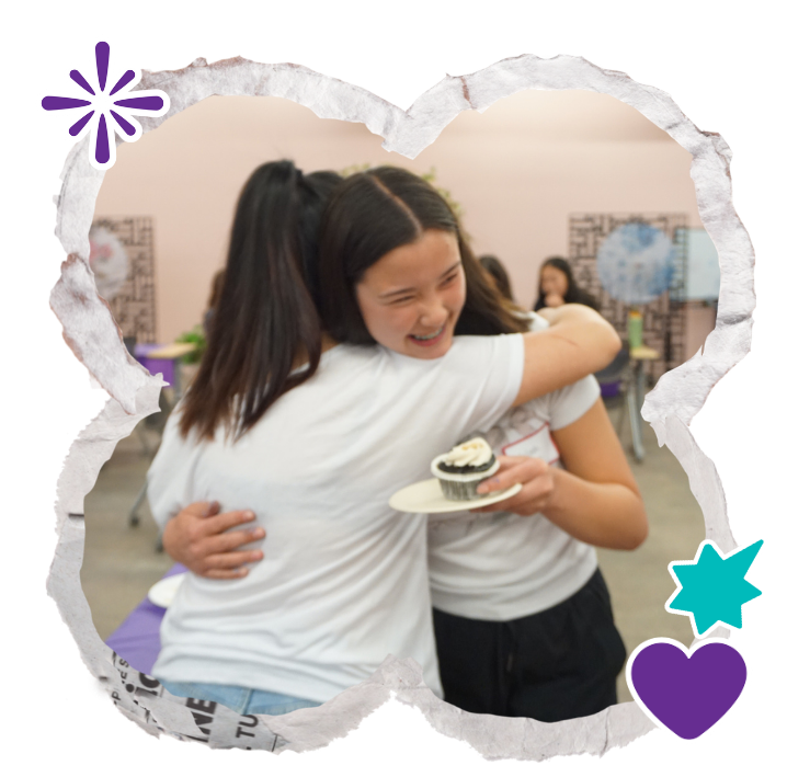 asian american adult hugging asian american youth