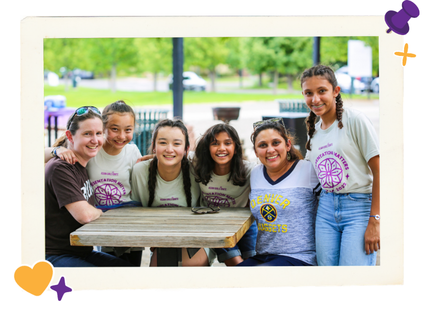 group of 2 asian american families in denver