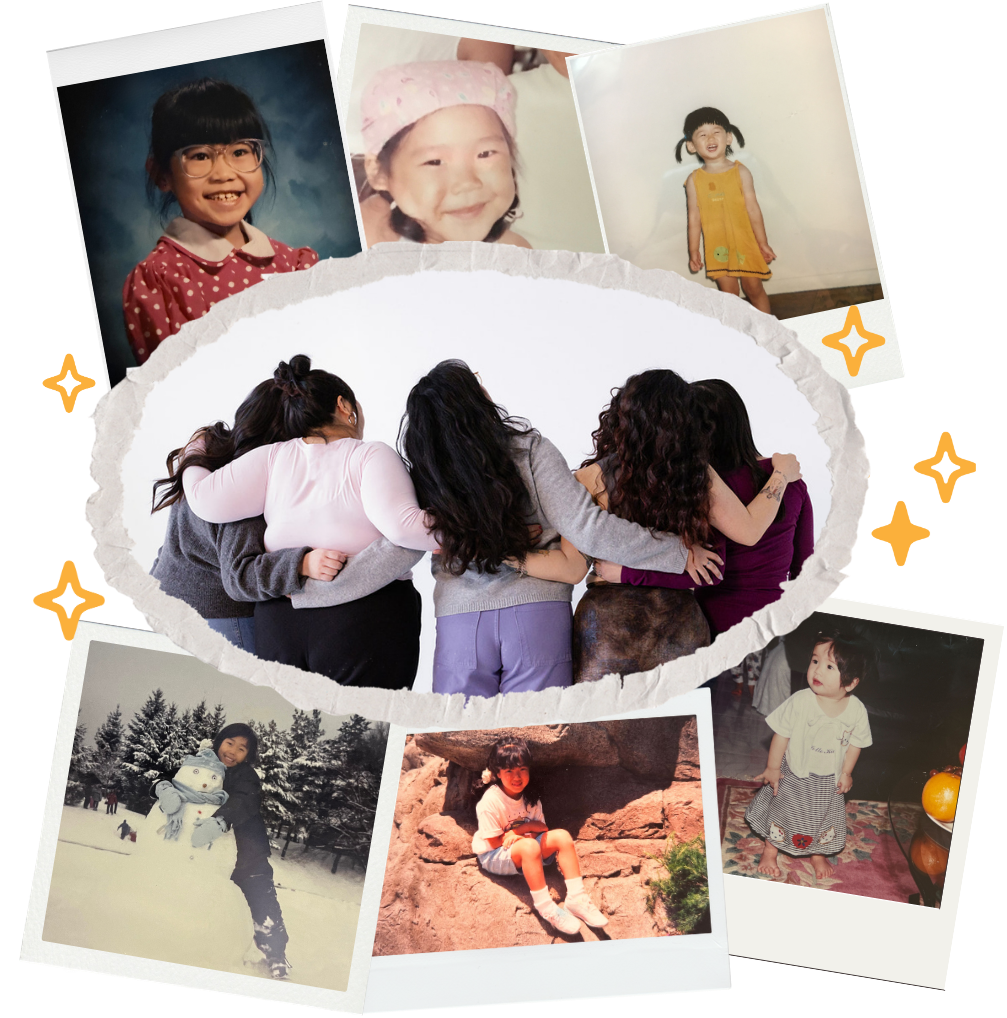 collage of asian girls ignite staff with their baby photos