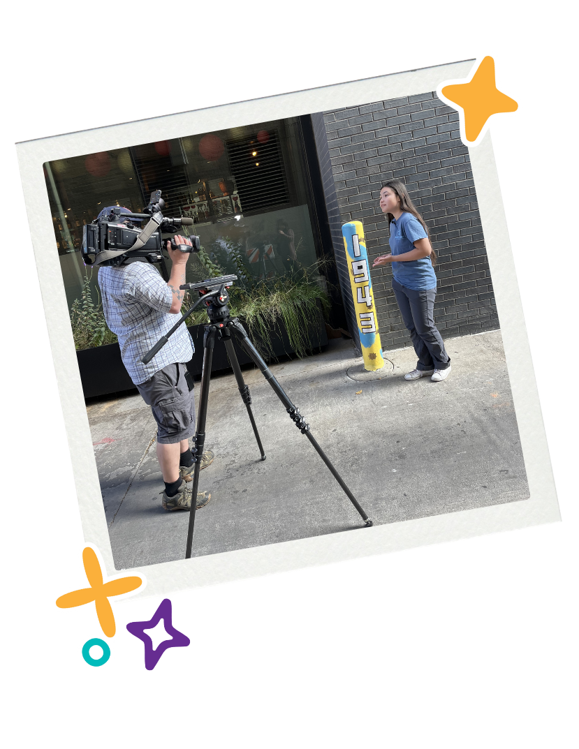 asian american high school student in denver getting interviewed by rocky mountain pbs