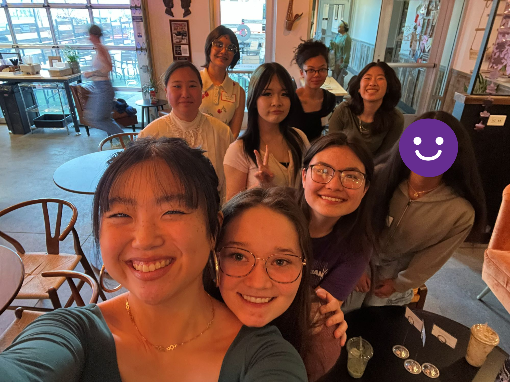  Group selfie of high school participants and Annabel Kaey at Coffee Sarap 
