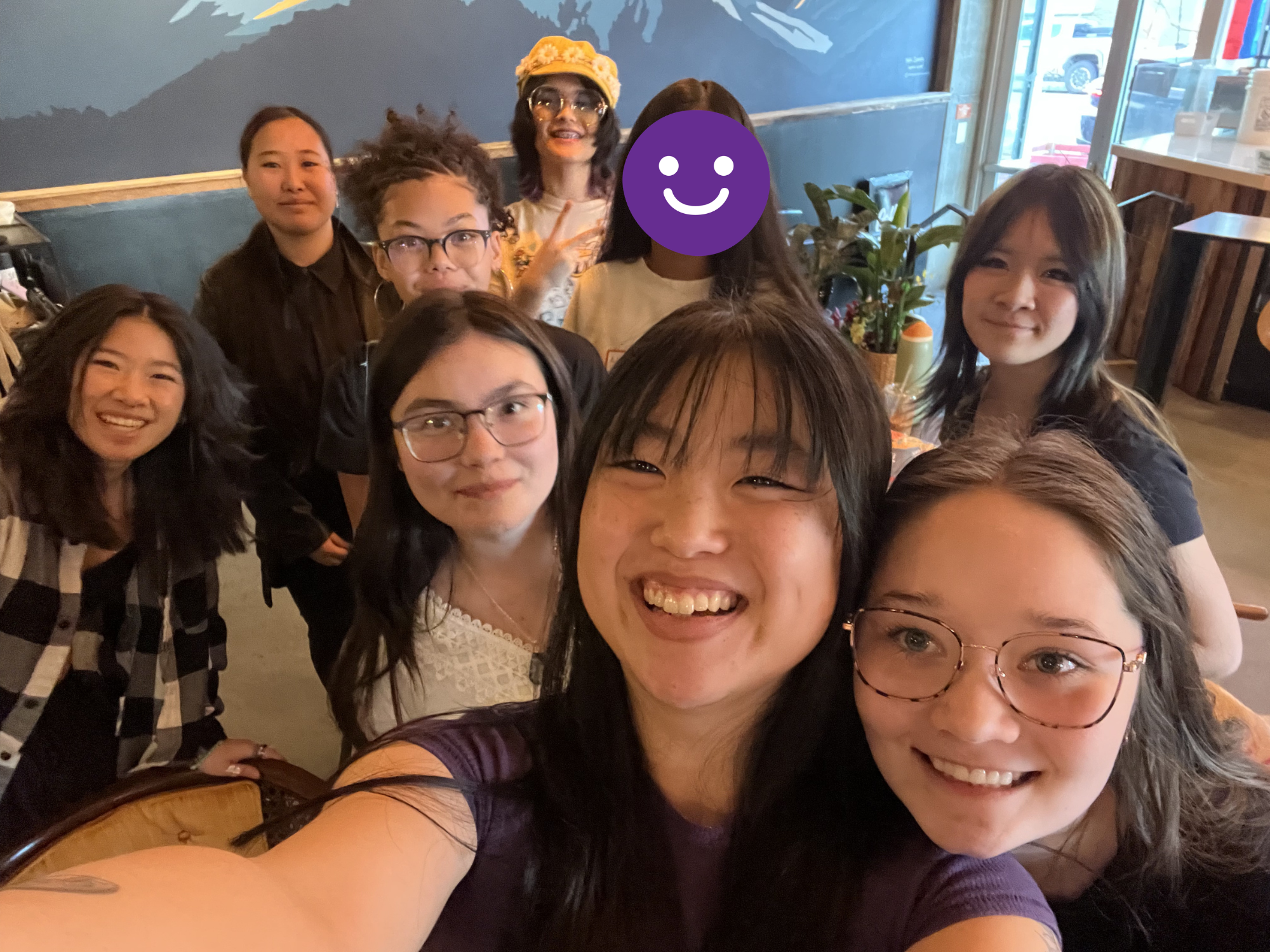  Group photo of high school participants and Annabel Kaey at Coffee Sarap. 