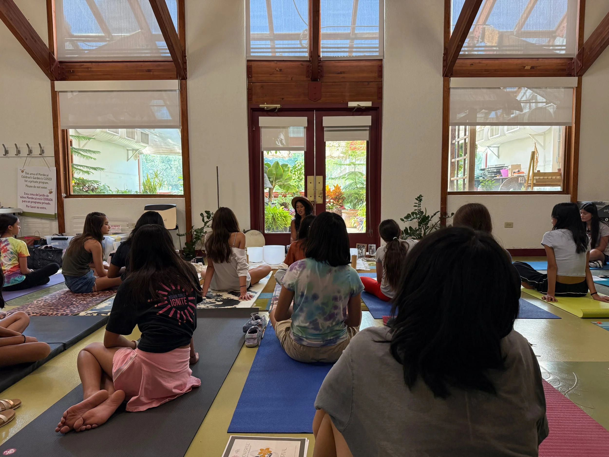Christina Ifurung soundbath with Asian Girls Ignite students at RepresentAsian Matters Summer Program 2025