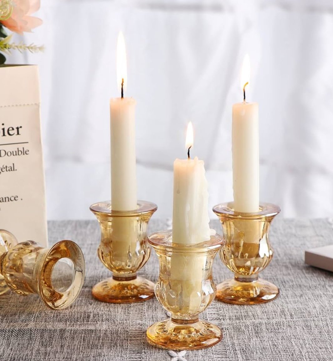 Simple Gold Candlestick Holders