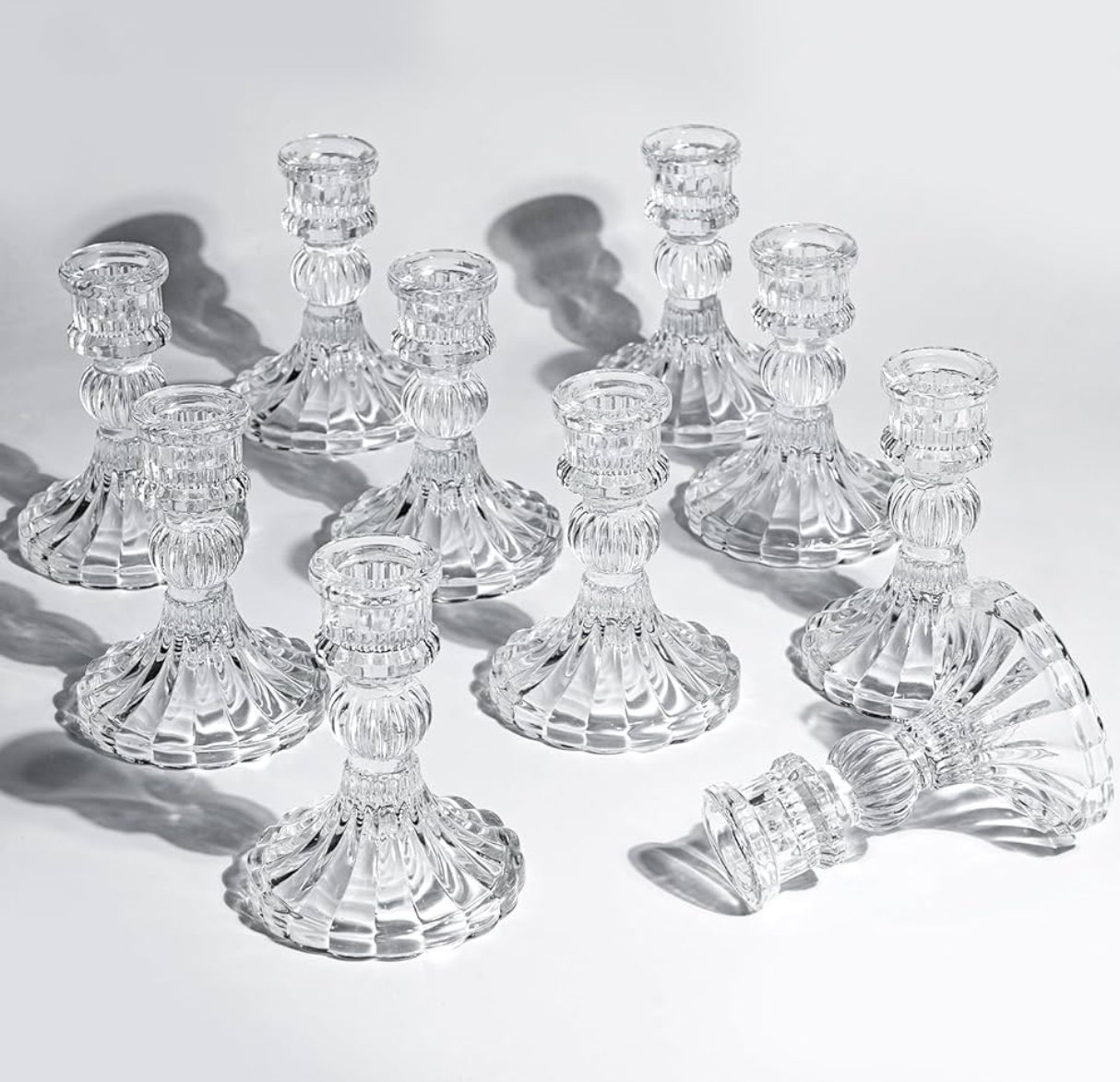 Glass Crystal Candlestick Holder
