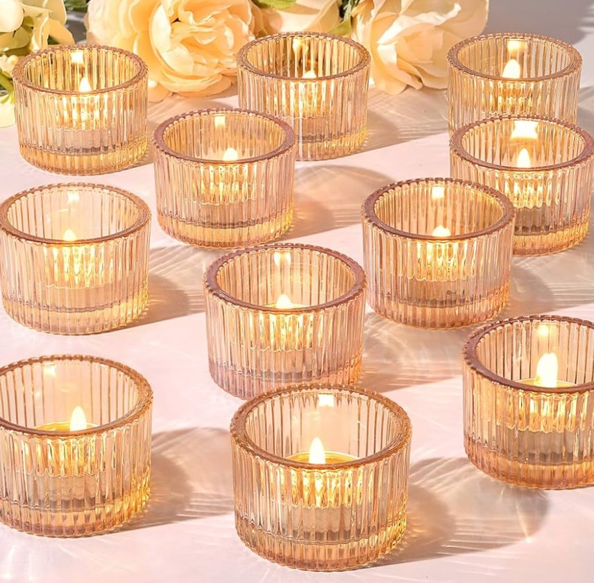 Gold Ribbed Votives
