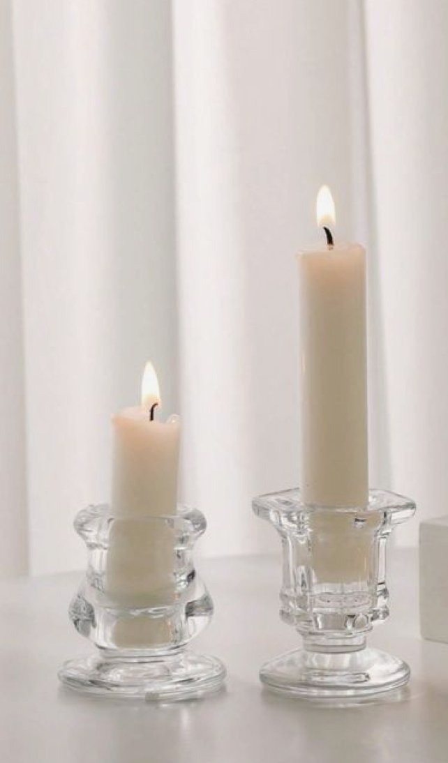Simple Glass Candlestick Holders