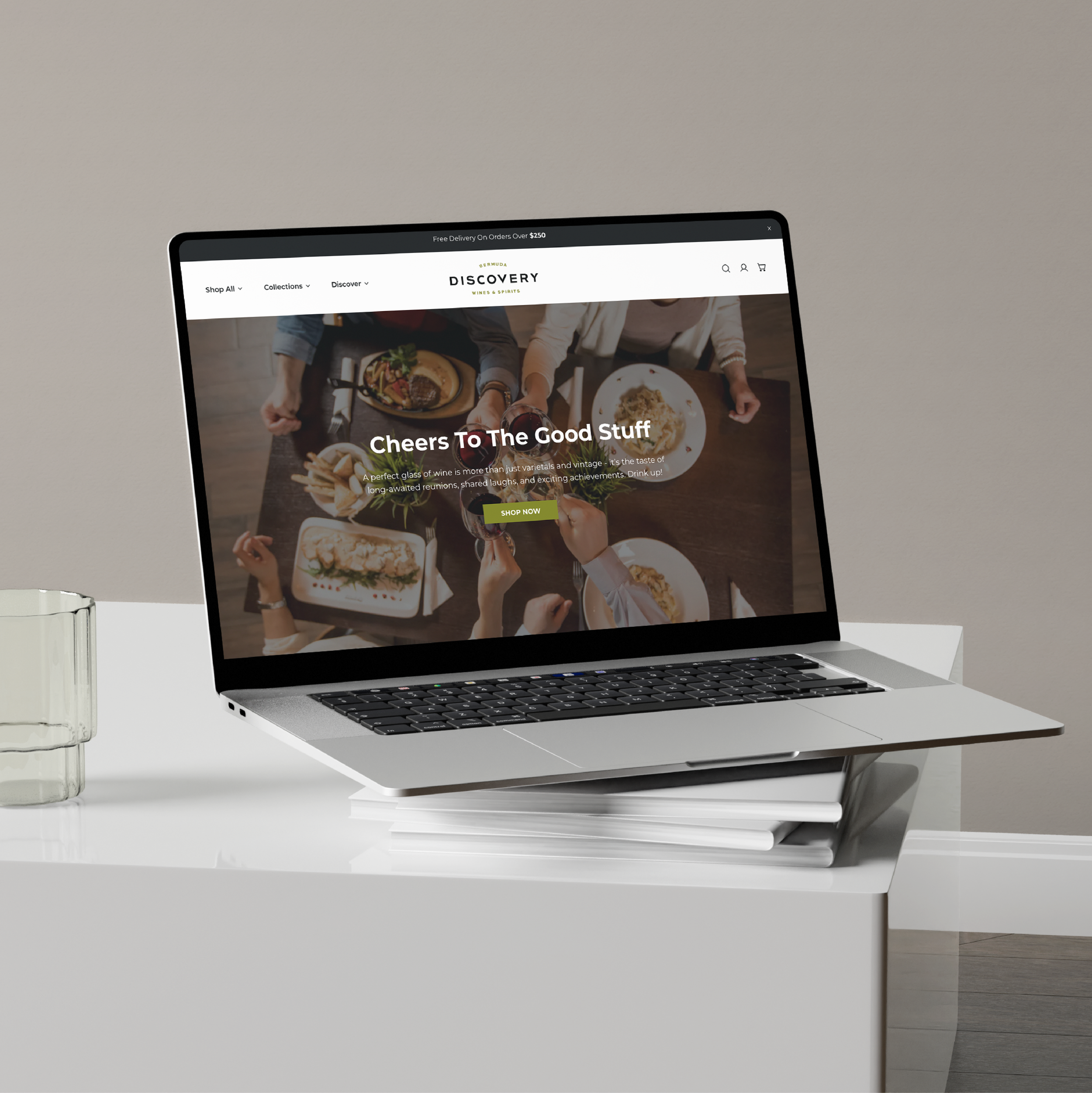 Custom e-commerce website design by NinthMind for a wine and spirits shop in Bermuda. Built on Shopify with a clean, user-friendly layout and elevated visual branding tailored for a product-based business.