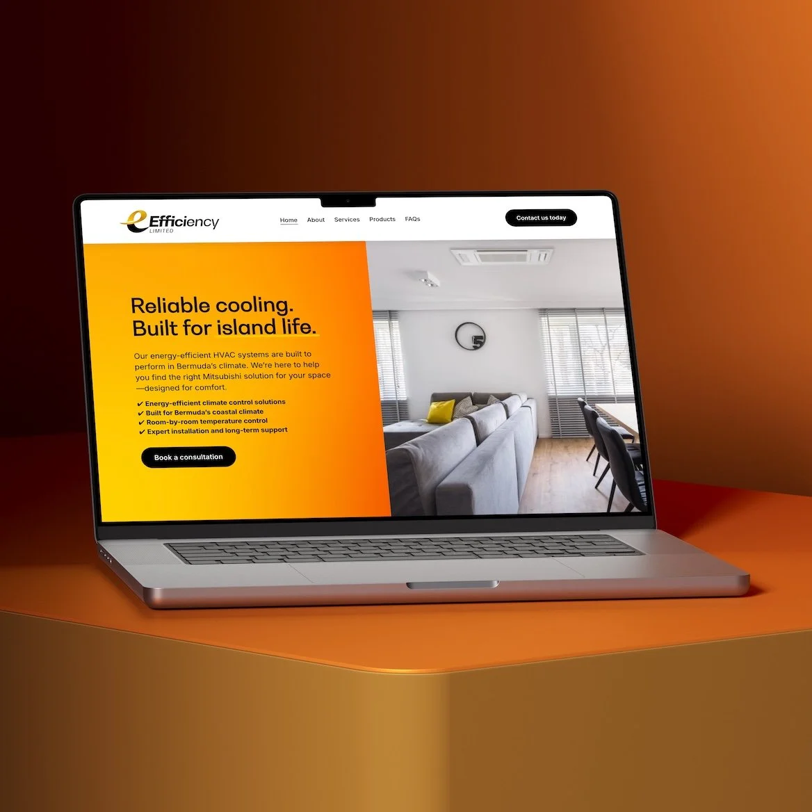 Custom Squarespace website design and visual branding by NinthMind for a modern service-based business in Bermuda. Strategic layout, bold colour palette, and clean user experience created to elevate online presence.